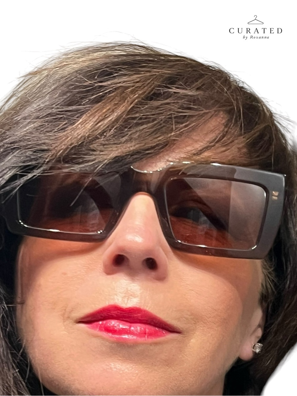 Salvatore Ferragamo Brown Oversized Square Sunglasses w/ Ferragamo Case | Italy